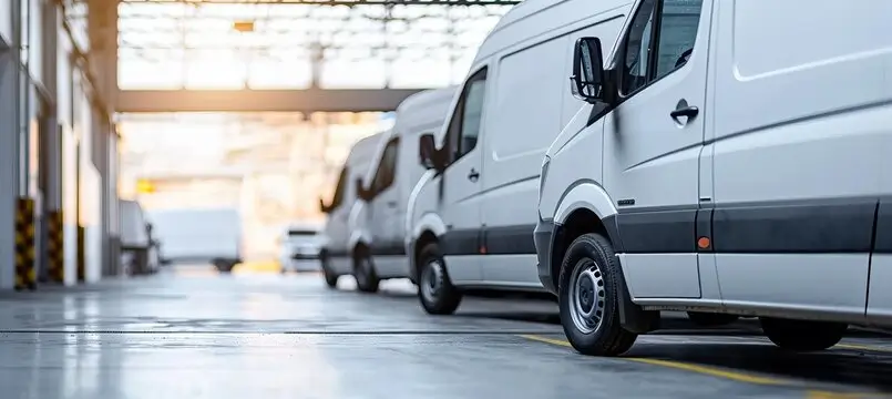 White delivery vans